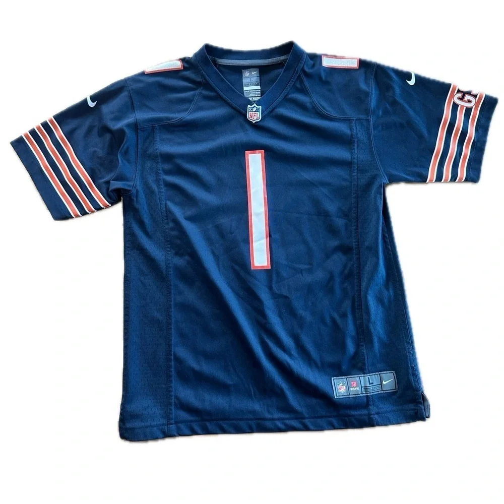 Nike CHICAGO BEARS Justin Fields NFL Football Blue Jersey YOUTH Large